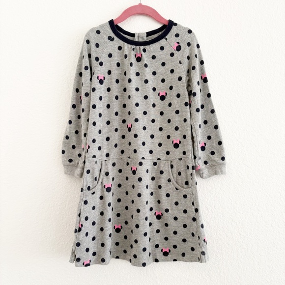 Disney Gap Girls Minnie Mouse Polka Dot Sweatshirt Dress Size 5 - Picture 7 of 8